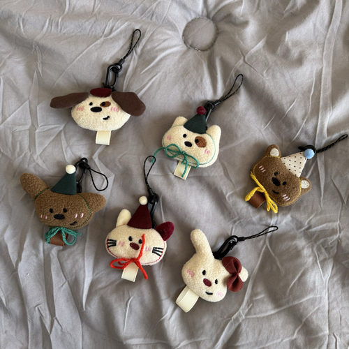 可爱毛绒小熊挂件miu系风登山绳手绳卡通玩偶包包挂饰车钥匙扣潮