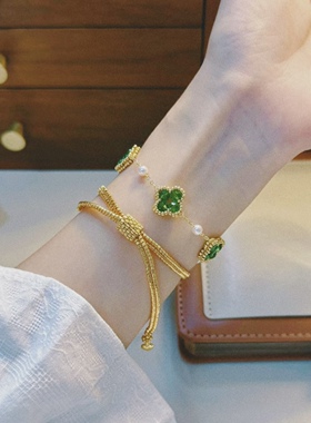 SL013材料包•小众精致四叶草串珠手链材料包