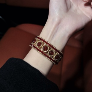 SL167材料包•原创设计国风新年红串珠手镯DIY手链材料包