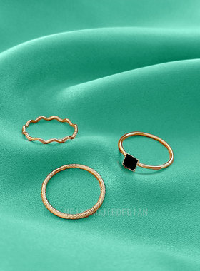 梅小姐潮流时尚个性ins组合戒简约个性百搭小众关节戒尾戒食指戒