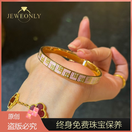 Jeweonly珠宝-传福47.87g 官方黄金手镯足金999 配证书 支持复检