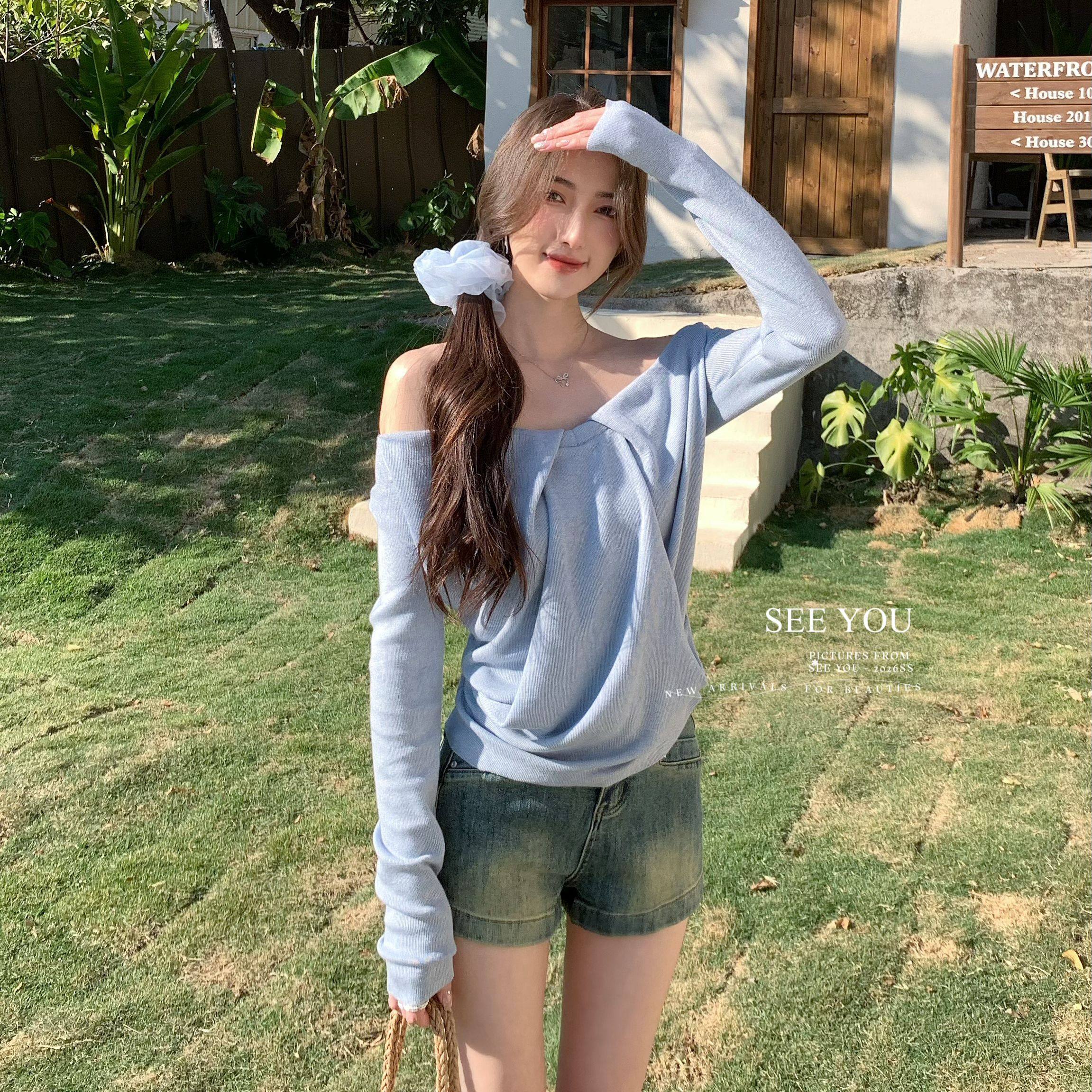 软huhu露肩气质上衣针织衫C2610LC2610,女装/女士精品,毛针织衫,淘宝优惠券,粉丝福利购,淘宝优惠卷