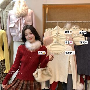 衣橱 C311LC311 满分设计冬蕾丝花边假两件显瘦针织衫