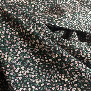 英国进口原单利伯缇高级面料宽幅私人订制布匹面料绿色底小碎花