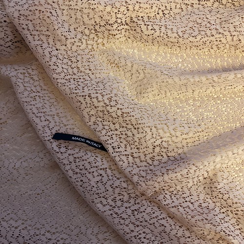 意大利进口裸粉色高级私人订制蕾丝面料女人味布料高弹力布