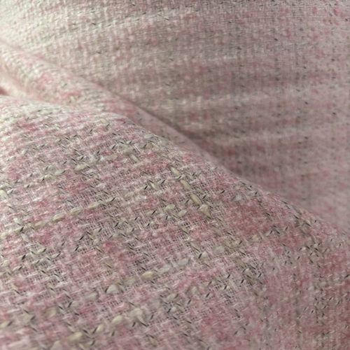 法国Jules tournier浅粉色编织面料高级私人订制贵妇面料限量