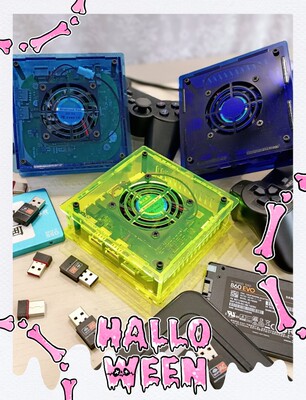 E900V22C游戏机905L3A语音WiFi机顶盒炫彩手柄500G游戏亚克力散热