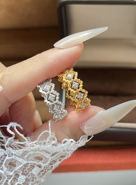 布契风S925银小皇冠锆石戒指复古