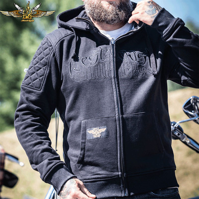 黑金定制美国机车休闲拉链外套