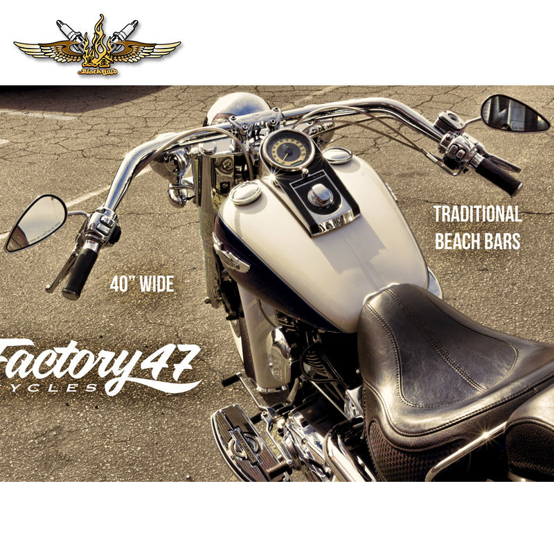 黑金定制 哈雷改装Factory47运动软尾戴娜路王通用匪帮车把沙滩把