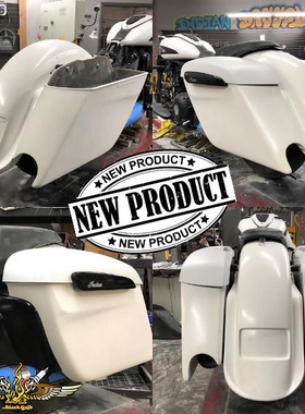 黑金定制印第安改装首领系列黑马美国脏鸟bagger套件边箱泥瓦尾箱