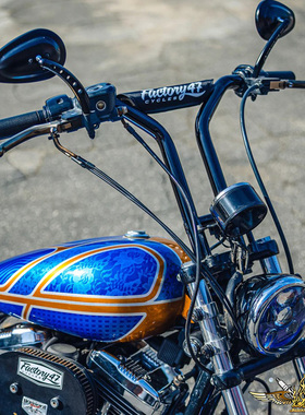 黑金定制哈雷改装旅行1200 883软尾戴纳T型车把DS加高12/14寸手把