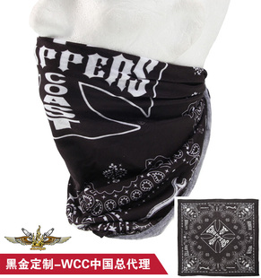 黑金定制哈雷WCC进口匪帮多功能头/面巾防晒防尘骑行面罩方巾现货