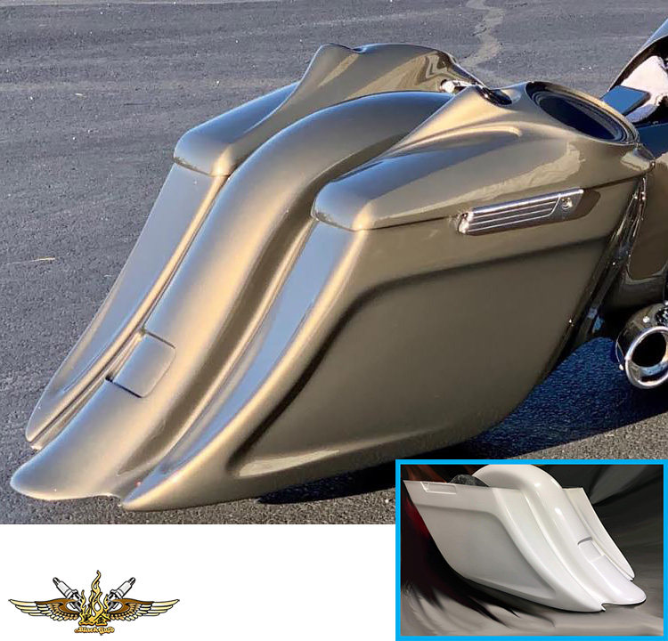 黑金定制哈雷改装14年后旅行滑翔路王进口bagger拖尾加长边箱泥瓦,摩托车/装备/配件,摩托车尾箱,淘宝优惠券,粉丝福利购,淘宝优惠卷