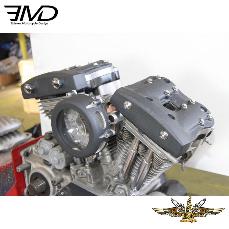 黑金定制哈雷改装 运动者883 1200复古发动机套件EMD缸头盖摇杆盒