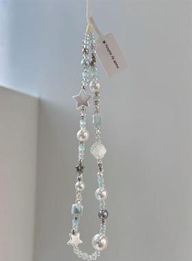 自制ins风海盐星星贝壳挂绳手工diy串珠ccd链条小清新相机挂饰女