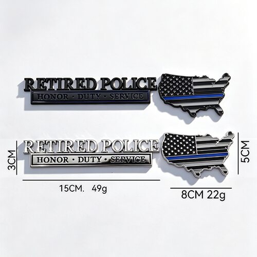 爆款RETIREDPOLICMMetalBadge汽