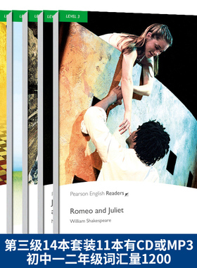培生英文原版朗文企鹅分级阅读Penguin Readers第三级14本套装11本有CD或MP3初中一二年级词汇量1200