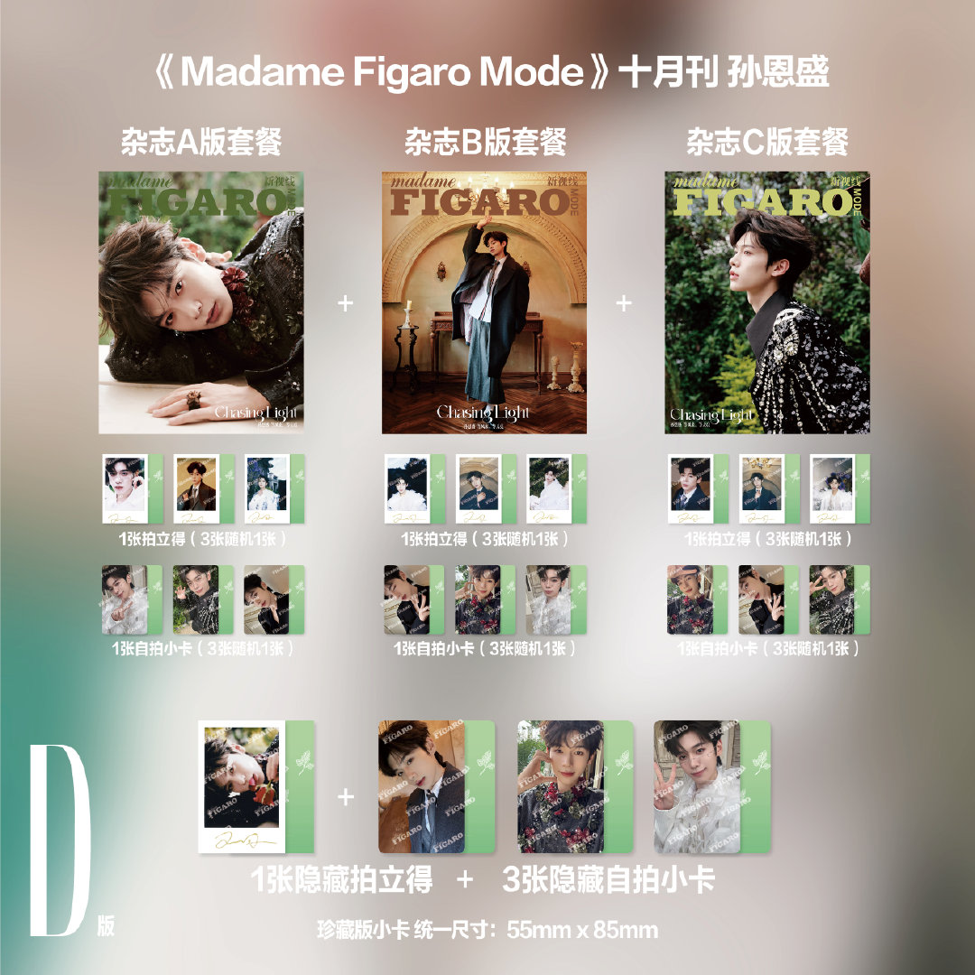 预售 Madame Figaro Mode杂志2025年10月刊 孙恩盛封面 D版套装 期刊杂志