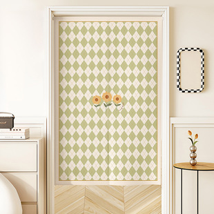 卧室厨房隔断帘厕所卫生间隐私遮挡帘半帘客厅卧室家用免打孔挂帘