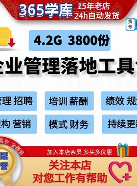 企业管理落地工具包 经营销售企划招聘培训绩效薪酬制度架构模式