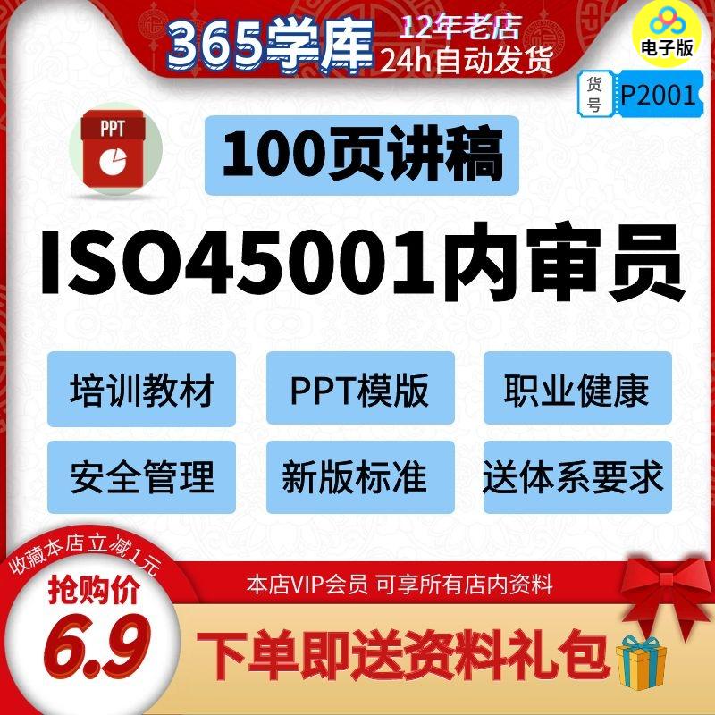 ISO45001:2018职业健康安全管理体系标准内审员培训PPT模版幻灯片