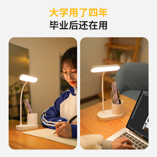 LED小臺燈護(hù)眼書桌學(xué)習(xí)專用學(xué)生宿舍臥室床頭充電式 插電兩用閱讀