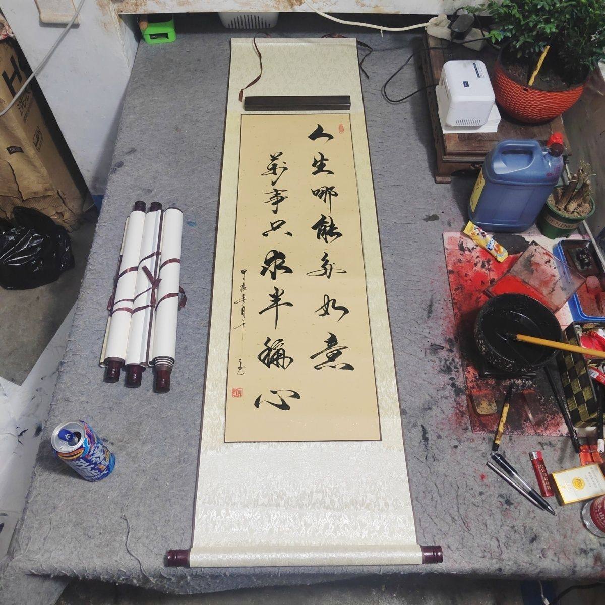 书法作品手写定制代写毛笔字真迹装饰办公室挂画字画卷轴书法客厅