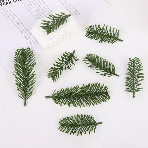 仿真植物单面松针枝圣诞树装饰配件节日气氛装扮塑料材料
