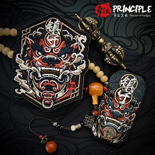 章法文创狻猊镇守兽魔术贴章臂章个性徽章原创意招财保佑平安补丁