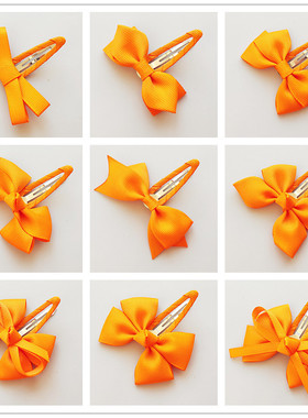 橙色儿童上学用头花小女孩可爱蝴蝶结BB夹女童碎发刘海夹边夹