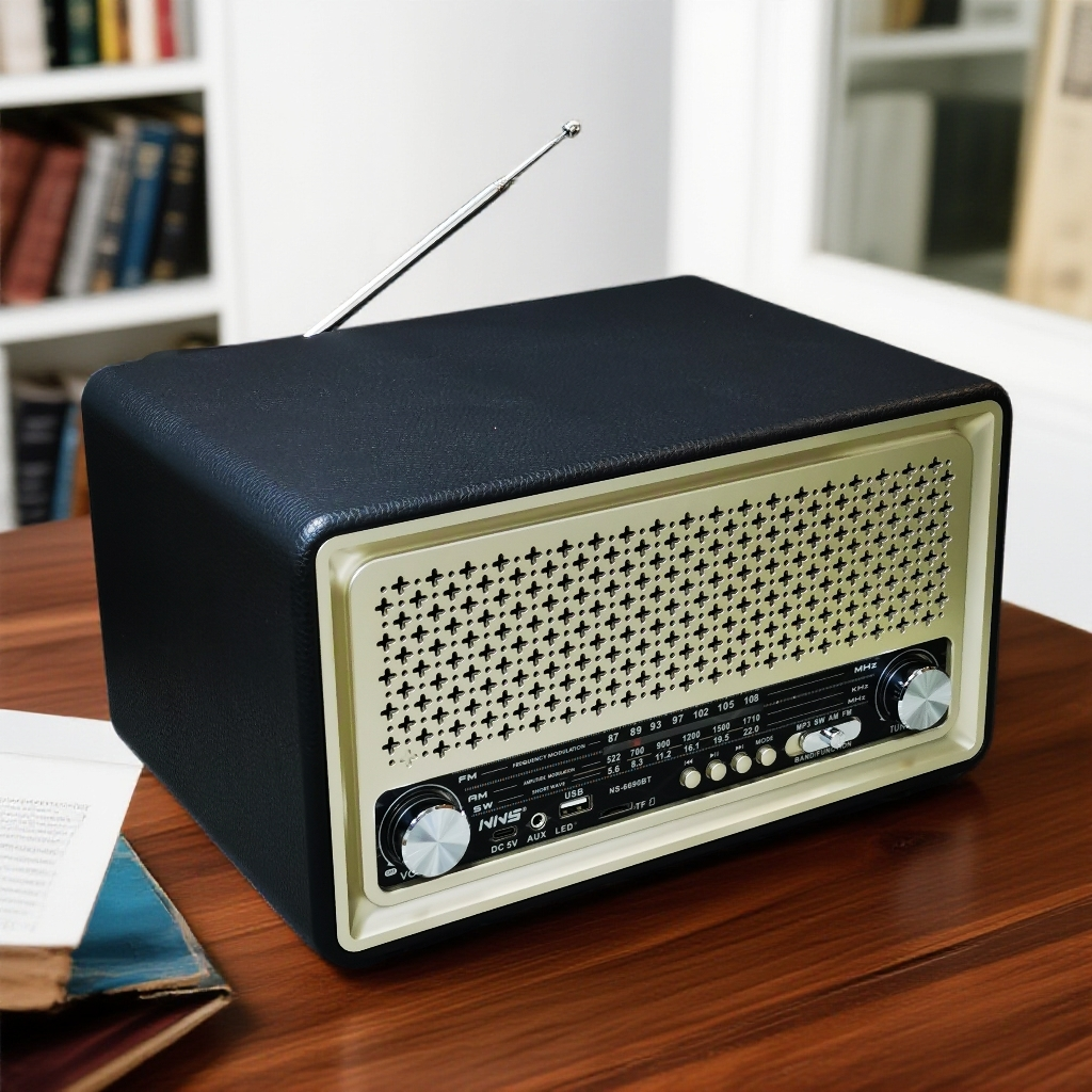 出欧美大台式复古收音机调频中波短波蓝牙插卡音箱充电老人怀旧