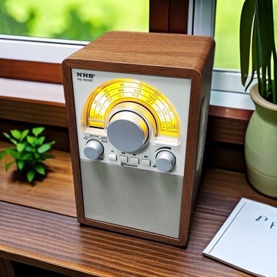 出欧美复古怀旧收音机调频中波短波蓝牙音箱插卡音响木制充电台式