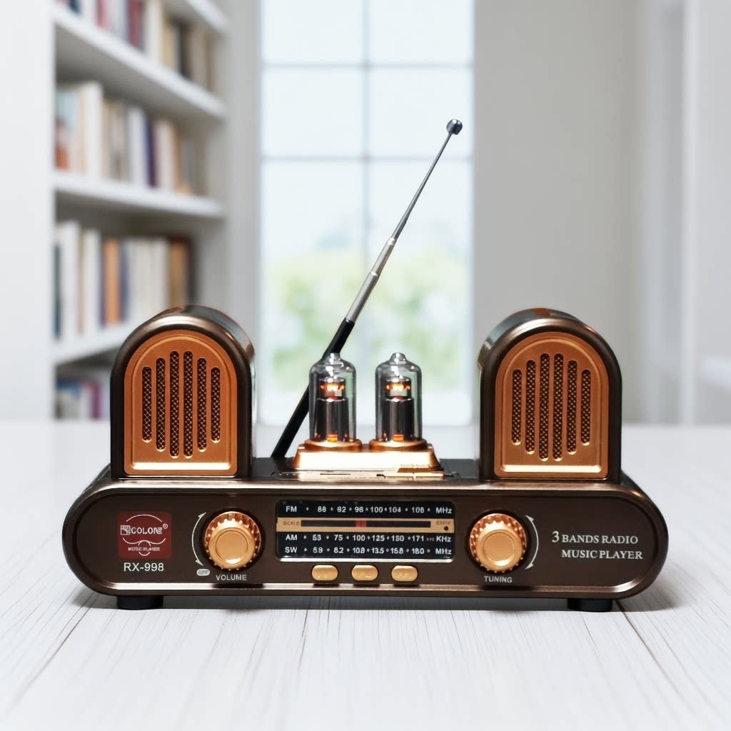 出日韩立体声双声道收音机调频中波短波蓝牙音箱插卡音响