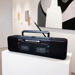 双声道立体声双卡录音机磁带机收音机蓝牙插卡音箱充电收录机