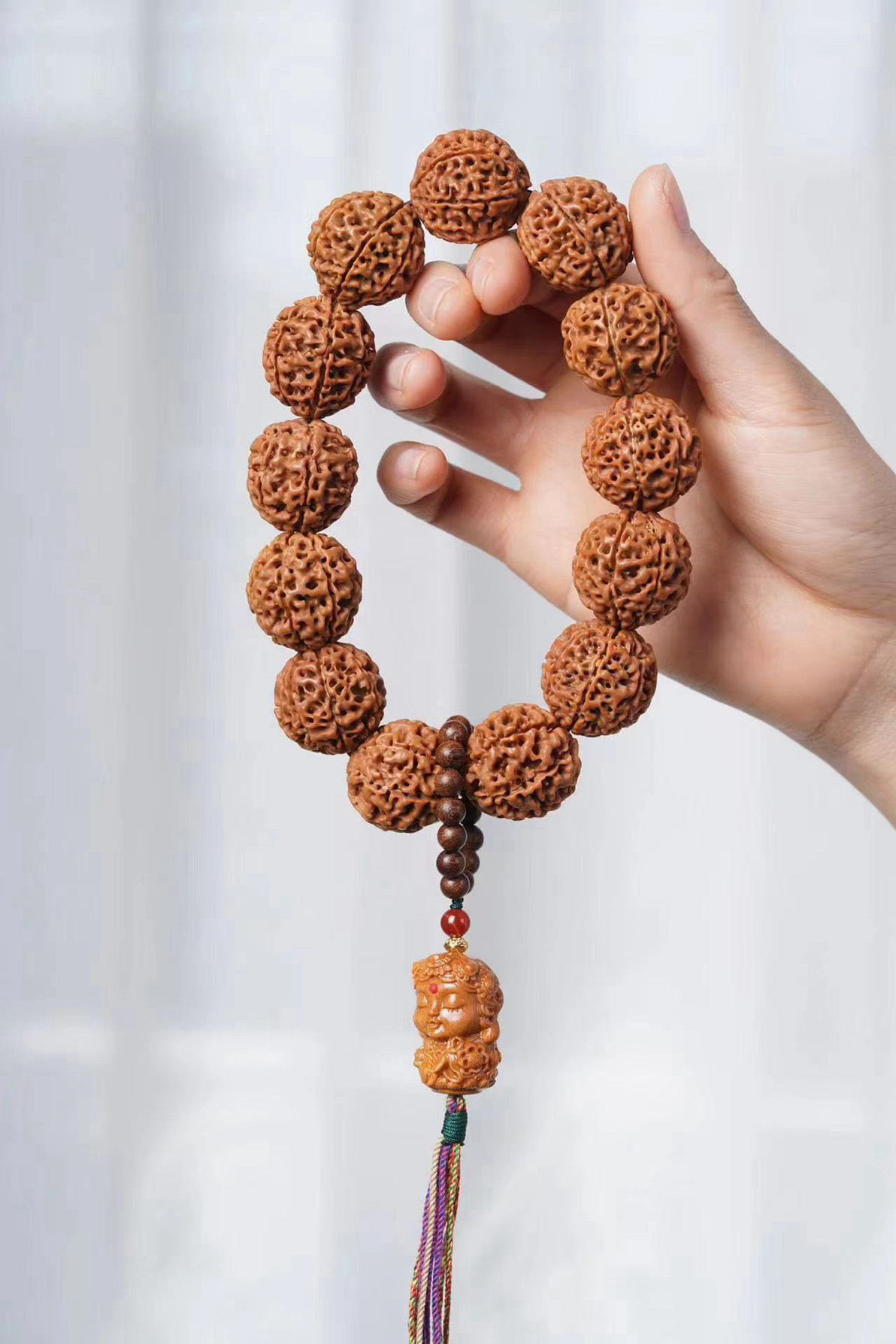 印尼大金刚菩提手串男士菩提子原籽似核桃爆肉沉水文玩佛珠手持