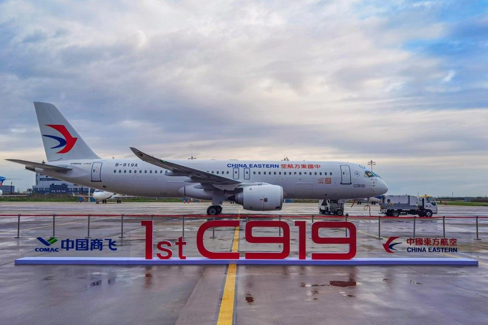 c919中国东方航空中国商飞仿真飞机模型东航客机航模纪念品拼装