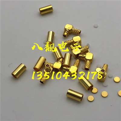 射频连接器RP-MMCX-JW-1.5压接RG316线 直角弯头MMCX公头反接90度