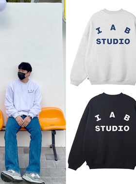 IAB STUDIO Korea潮牌宽松100%纯棉秋冬男人女人通用卫衣套头服装