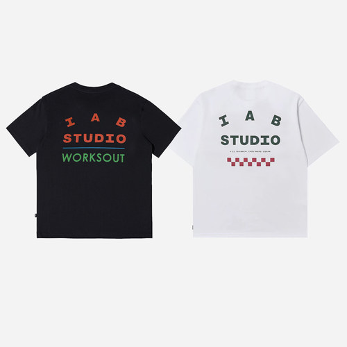 IAB STUDXO x Worksou Tee联名潮牌男女同款情侣基础短袖T恤上衣
