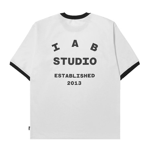 IAB STUDIO KR潮牌男女款经典线条基础款上衣纯棉圆领T恤