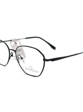 SANTAMONICA圣曼尼加眼镜框钛架男女多边形框配度数防蓝光SM52018