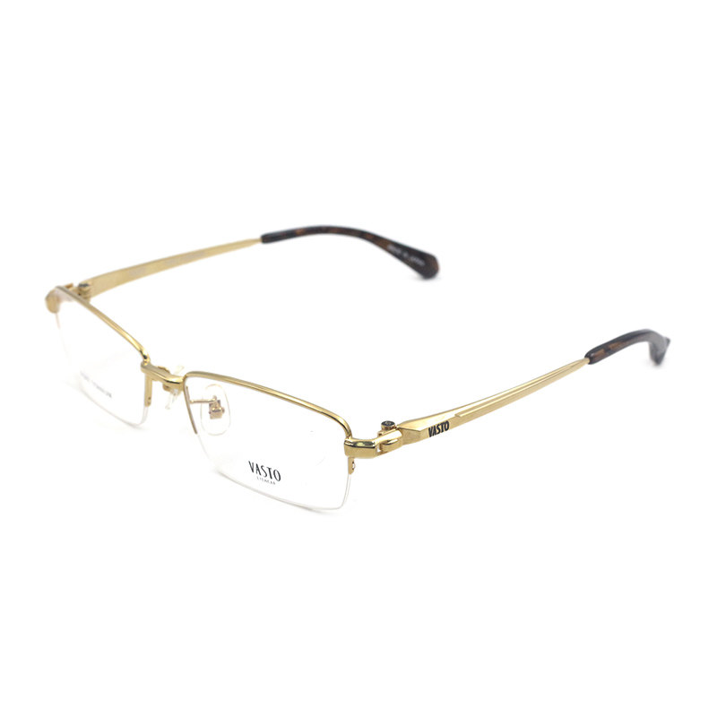 vasto华斯度眼镜框 男士超轻纯钛半框近视眼镜架加工配镜v111m