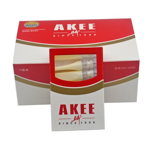 80支装★AKEE亚奇AK-2008双重循环过滤抛弃型烟嘴★象牙白色