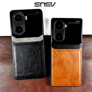 适用荣耀60手机壳高档男士皮套新款荣耀60pro保护套真皮皮质高端荣耀50男款潮高级感Honor60Pro素皮英伦风