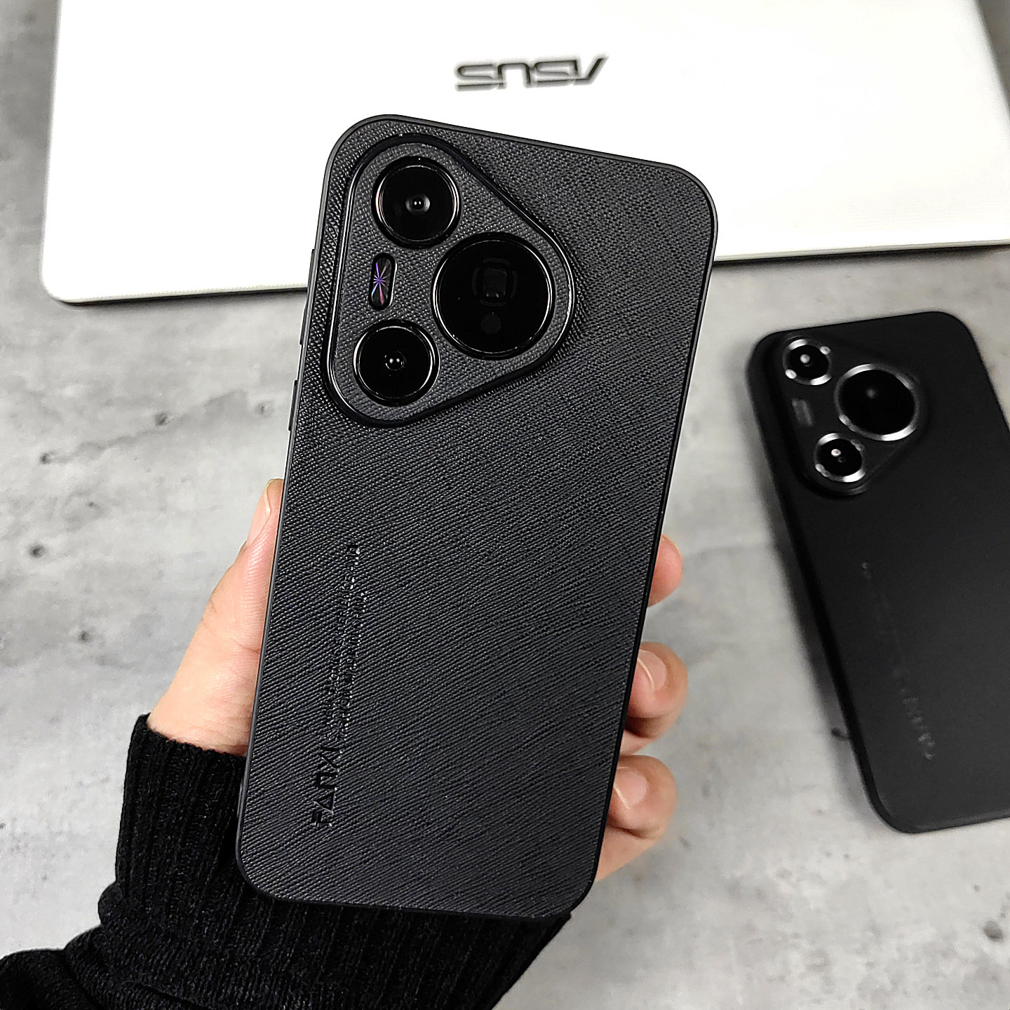 适用华为pura70手机壳高档商务皮套新款pura70pro+高级感镜头全包外壳高端男超薄防摔p70pro保护套十字纹素皮