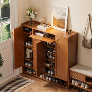 带收纳家用门口室内简易多层收纳鞋 立式 架子玄关柜大容量 柜高款 鞋