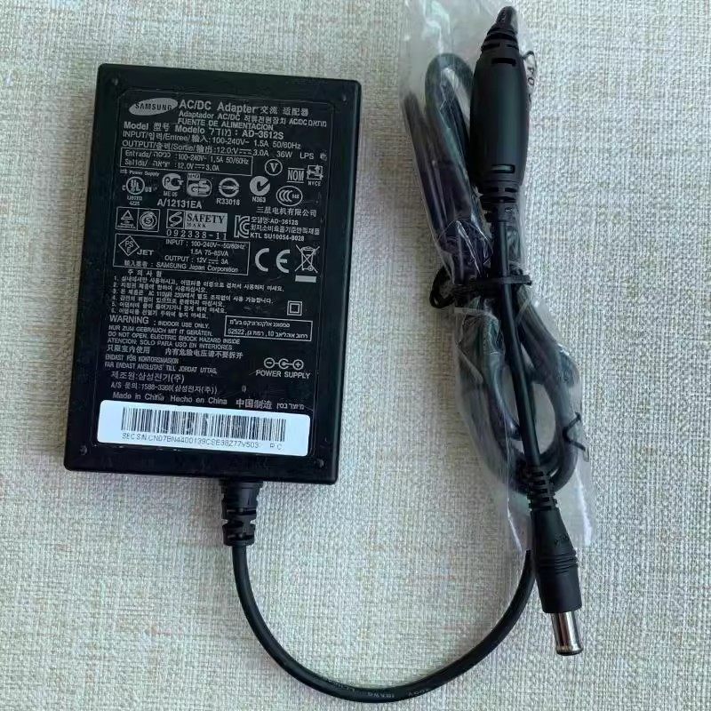 原装三星12v3a笔记本电脑液晶显示器电源适配器充电线AD-3612S