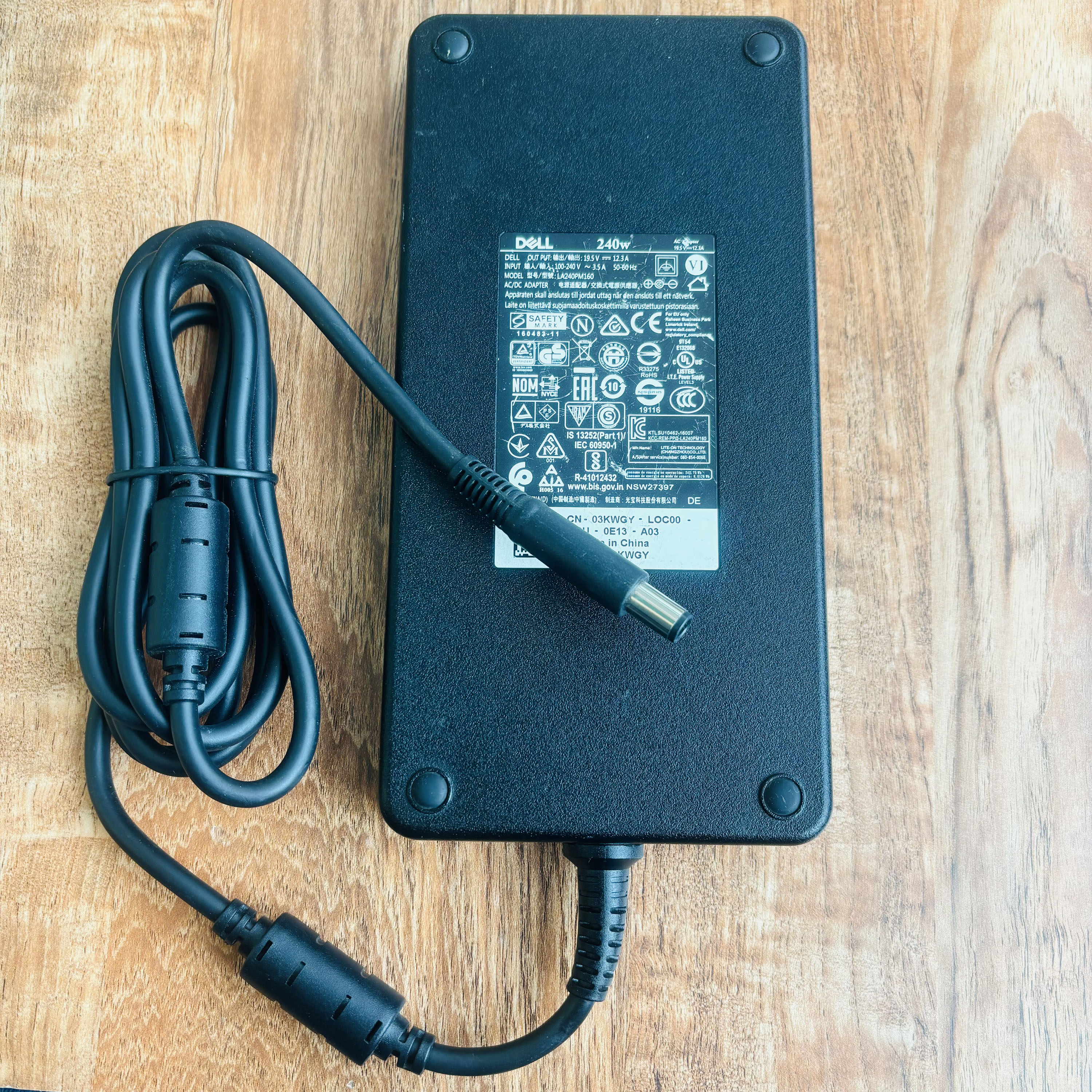 原装戴尔19.5v12.3a外星人游匣电源适配器240w大口带针74*50充电
