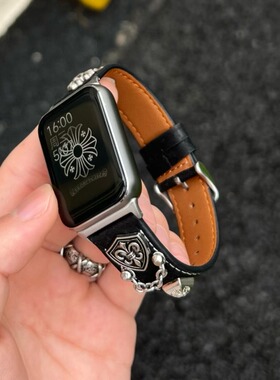 皮质朋克风腕带适用于小米9pro/8pro手表表带红米watch4/5男女夏